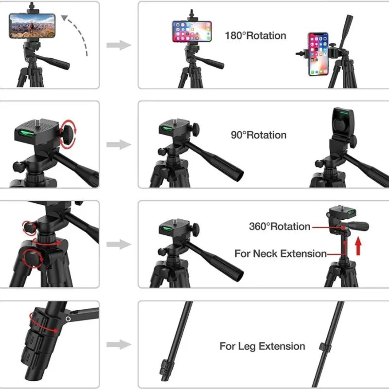 Live streaming stand aluminum alloy tripod with phone holder, digital single-lens reflex camera telescopic stand