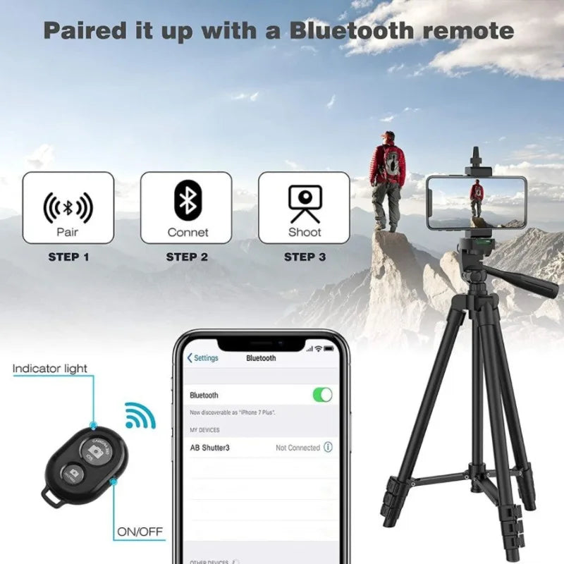 Live streaming stand aluminum alloy tripod with phone holder, digital single-lens reflex camera telescopic stand