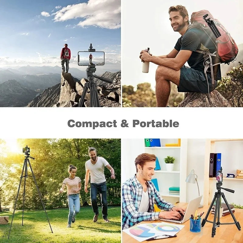 Live streaming stand aluminum alloy tripod with phone holder, digital single-lens reflex camera telescopic stand