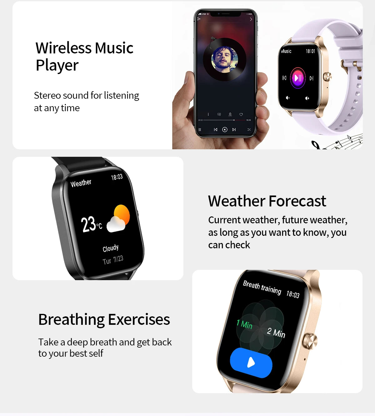Smart Watch avec Suivi Rythme Cardiaque
