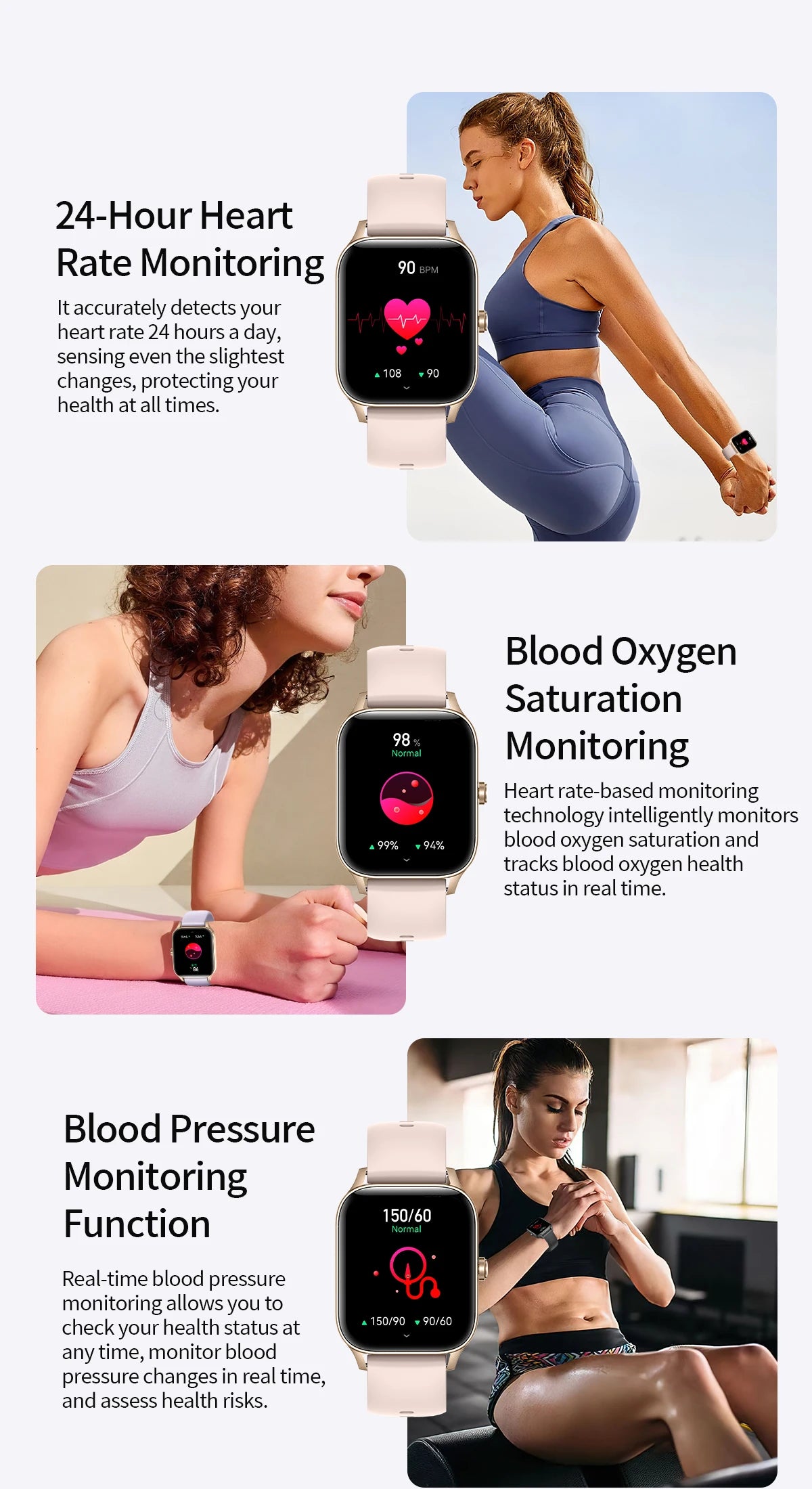 Smart Watch avec Suivi Rythme Cardiaque