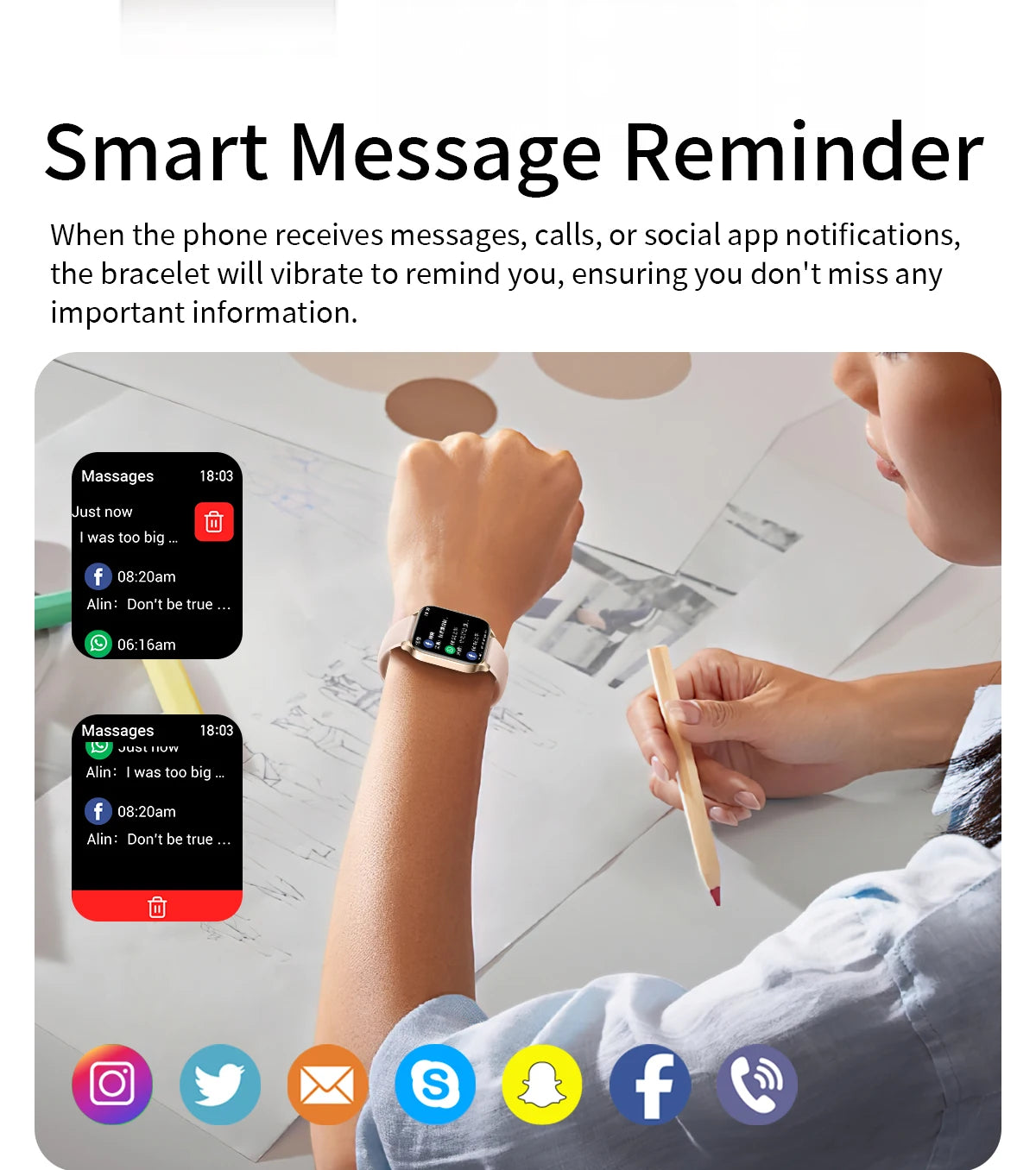 Smart Watch avec Suivi Rythme Cardiaque