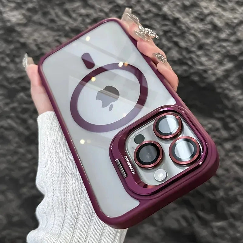 CoMang™  Coque magnétique Transparent pour iPhone 14 avec anneau de protection