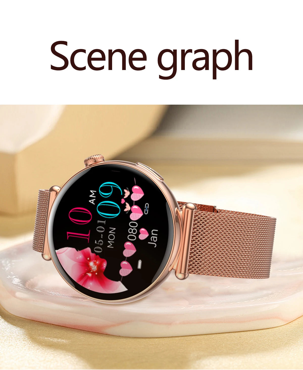 2026 New Women's Health Care Smartwatch ECG Blood Pressure Uric Acid Blood Lipids Sports IP68K Bluetooth call Fashion Smartwatch
