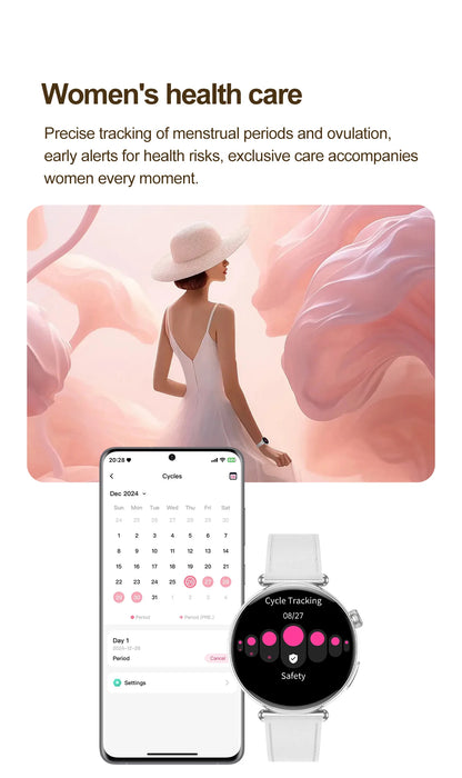 2026 New Women's Health Care Smartwatch ECG Blood Pressure Uric Acid Blood Lipids Sports IP68K Bluetooth call Fashion Smartwatch