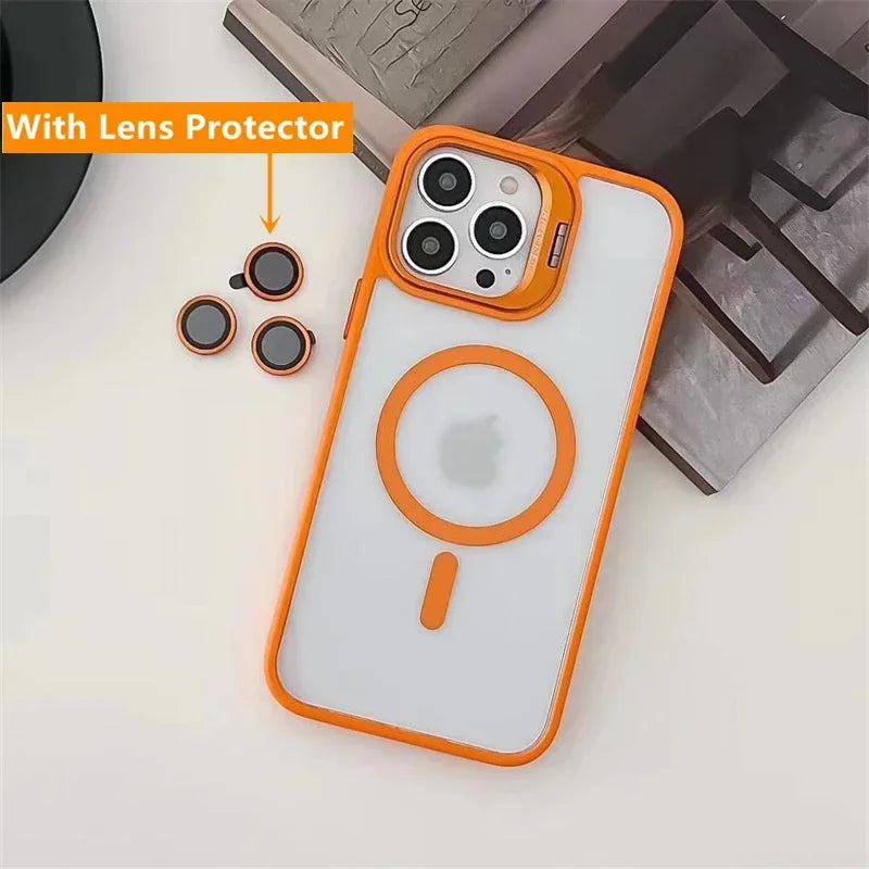 CoMang™ Coque magnétique Transparent avec support de bague anneau de protection pour iPhone15