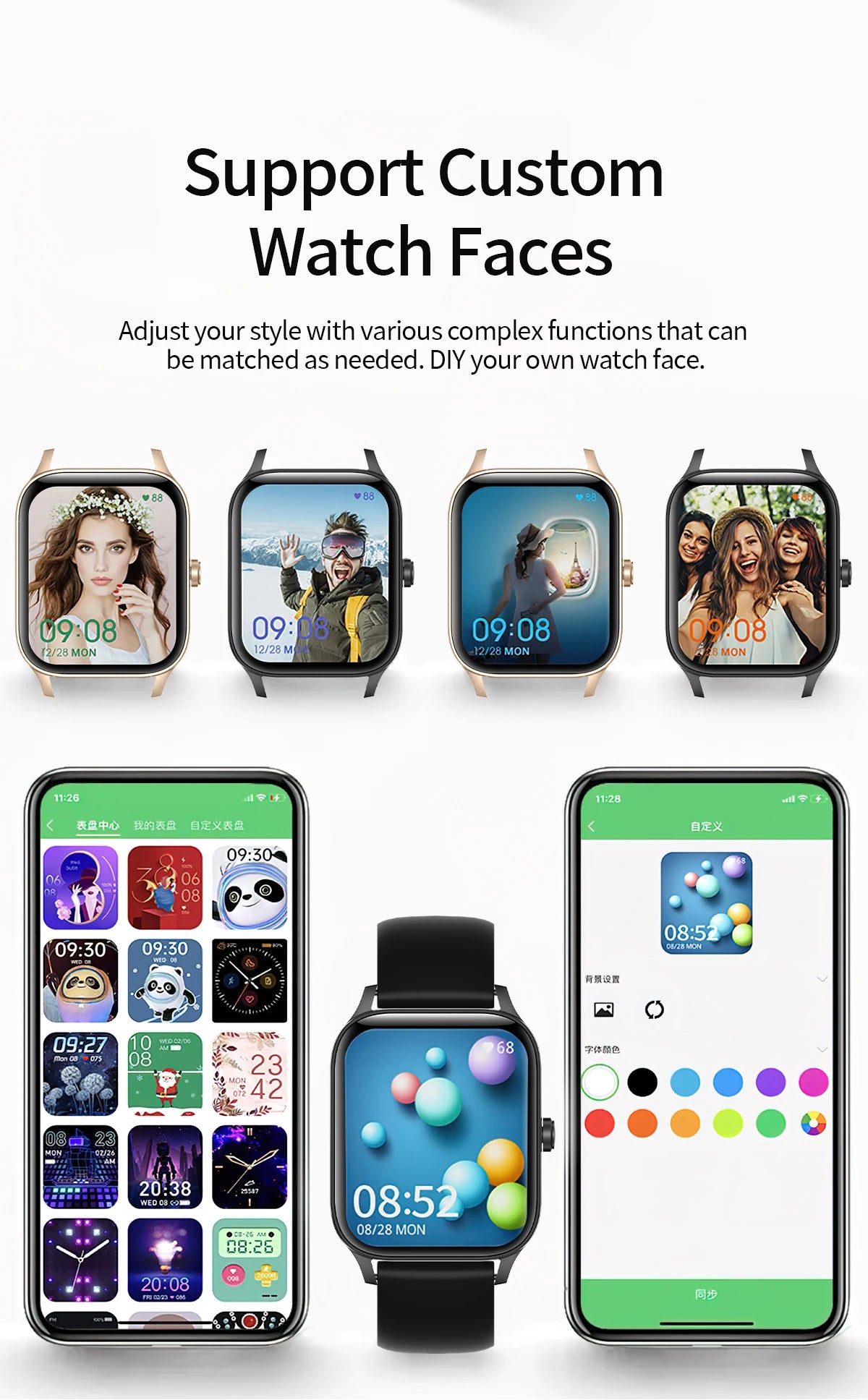 Smart Watch avec Suivi Rythme Cardiaque