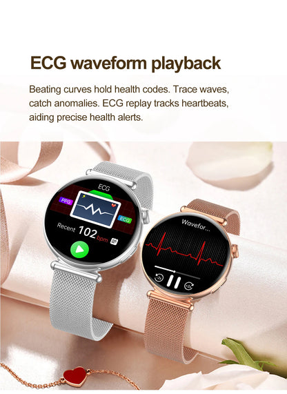 2026 New Women's Health Care Smartwatch ECG Blood Pressure Uric Acid Blood Lipids Sports IP68K Bluetooth call Fashion Smartwatch