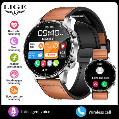 LIGE 2026 New Outdoor Sports Smart Watch Men 1.85“ HD Screen Heart Rate Bluetooth Call IP68 Waterproof Business Smartwatch Men