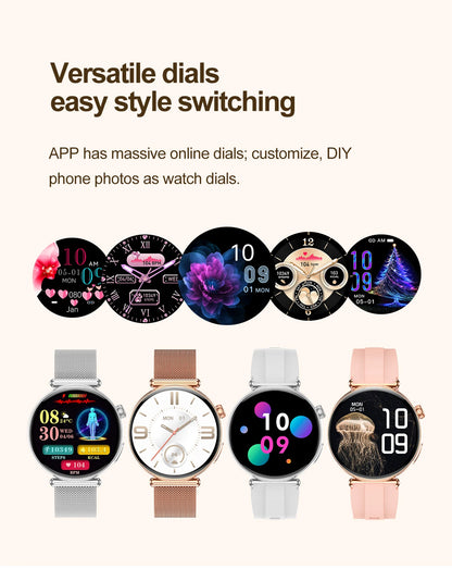 2026 New Women's Health Care Smartwatch ECG Blood Pressure Uric Acid Blood Lipids Sports IP68K Bluetooth call Fashion Smartwatch
