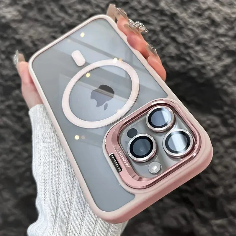 CoMang™|  Coque magnétique et Transparent pour iPhone11 et iPhone12  avec anneau de protection en verre