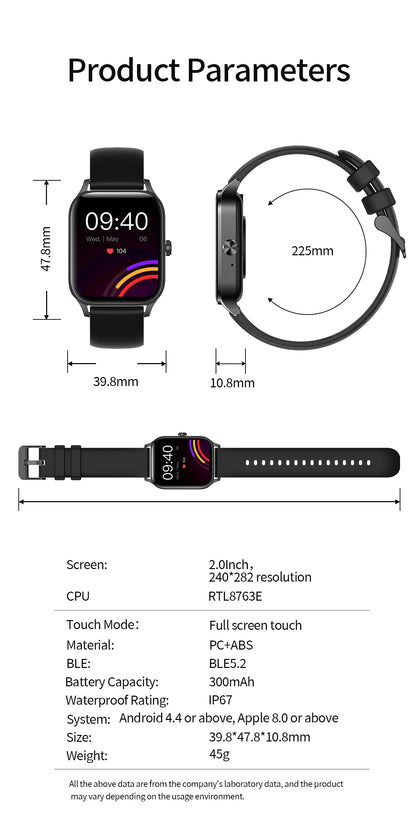 Smart Watch avec Suivi Rythme Cardiaque