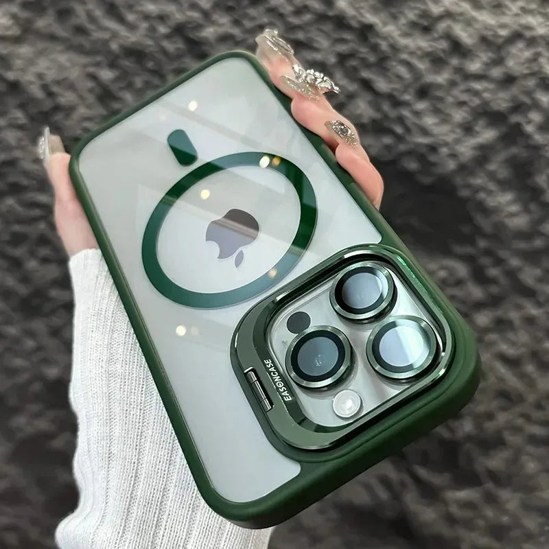 CoMang™|  Coque magnétique et Transparent pour iPhone11 et iPhone12  avec anneau de protection en verre