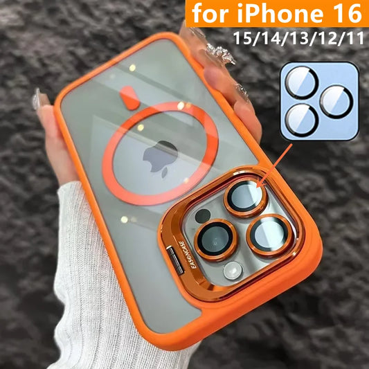 CoMang™ Coque magnétique Transparent avec support de bague anneau de protection pour iPhone15