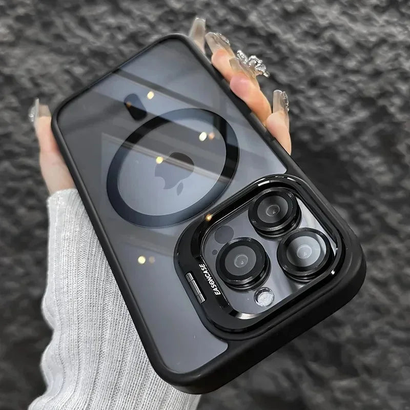 CoMang™|  Coque magnétique et Transparent pour iPhone11 et iPhone12  avec anneau de protection en verre