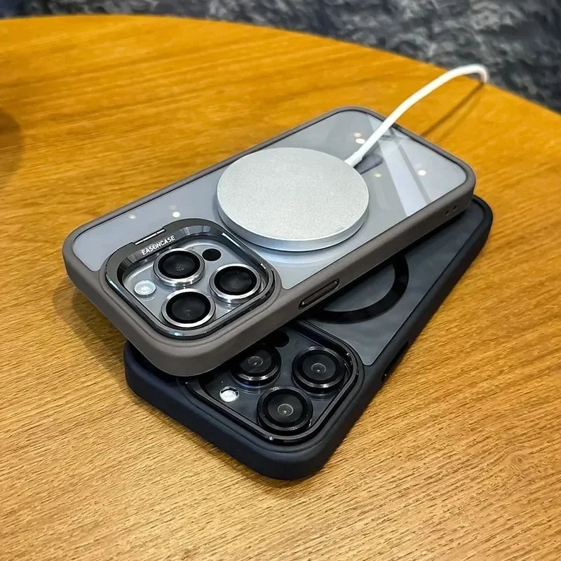 CoMang™|  Coque magnétique et Transparent pour iPhone11 et iPhone12  avec anneau de protection en verre