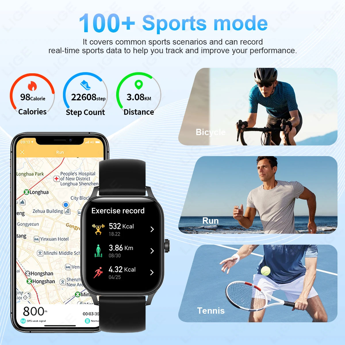 Smart Watch avec Suivi Rythme Cardiaque