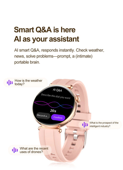 2026 New Women's Health Care Smartwatch ECG Blood Pressure Uric Acid Blood Lipids Sports IP68K Bluetooth call Fashion Smartwatch