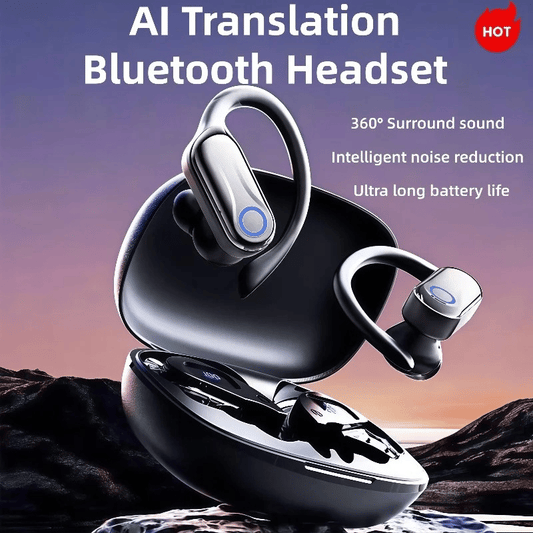 Écouteurs sans fil Bluetooth 5.3 Q15 avec traduction IA 144 langues | TravelTalk