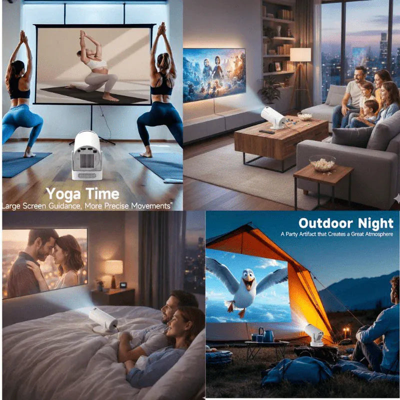 mini projecteur video formation coach sportif soirée  en famille film romantique en couple camping 