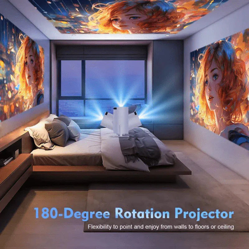 mini projecteur vidéo rotation 180 degré 