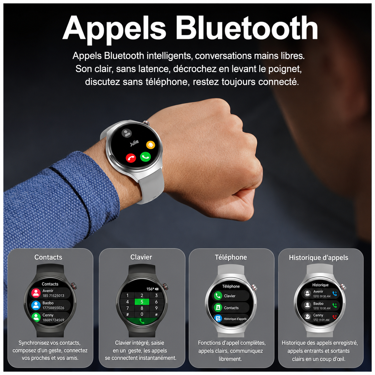 Montre Connectée Homme 5 Pro 2026 – GPS, NFC, Bluetooth
