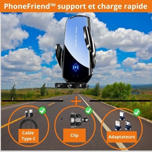 PhoneFriend™ | SUPPORT ET STATION DE CHARGE RAPIDE 2-EN-1 POUR IPHONE ET ANDROID - Zarriver