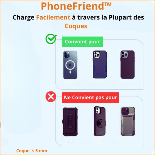 PhoneFriend™ | SUPPORT ET STATION DE CHARGE RAPIDE SANS FIL 2 EN 1 POUR iPhone et Android - Zarriver