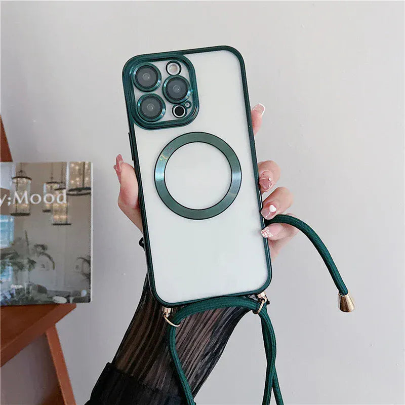 Zarriver Dark Green / Case & Strap / For iPhone 16 ProMax Coque transparente iPhone16 et iPhone17 | UltraShield