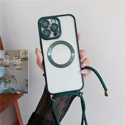 Zarriver Dark Green / Case & Strap / For iPhone 16 ProMax Coque transparente iPhone16 et iPhone17 | UltraShield