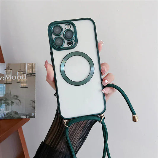 Zarriver Dark Green / Case & Strap / For iPhone 16 ProMax Coque transparente iPhone16 et iPhone17 | UltraShield