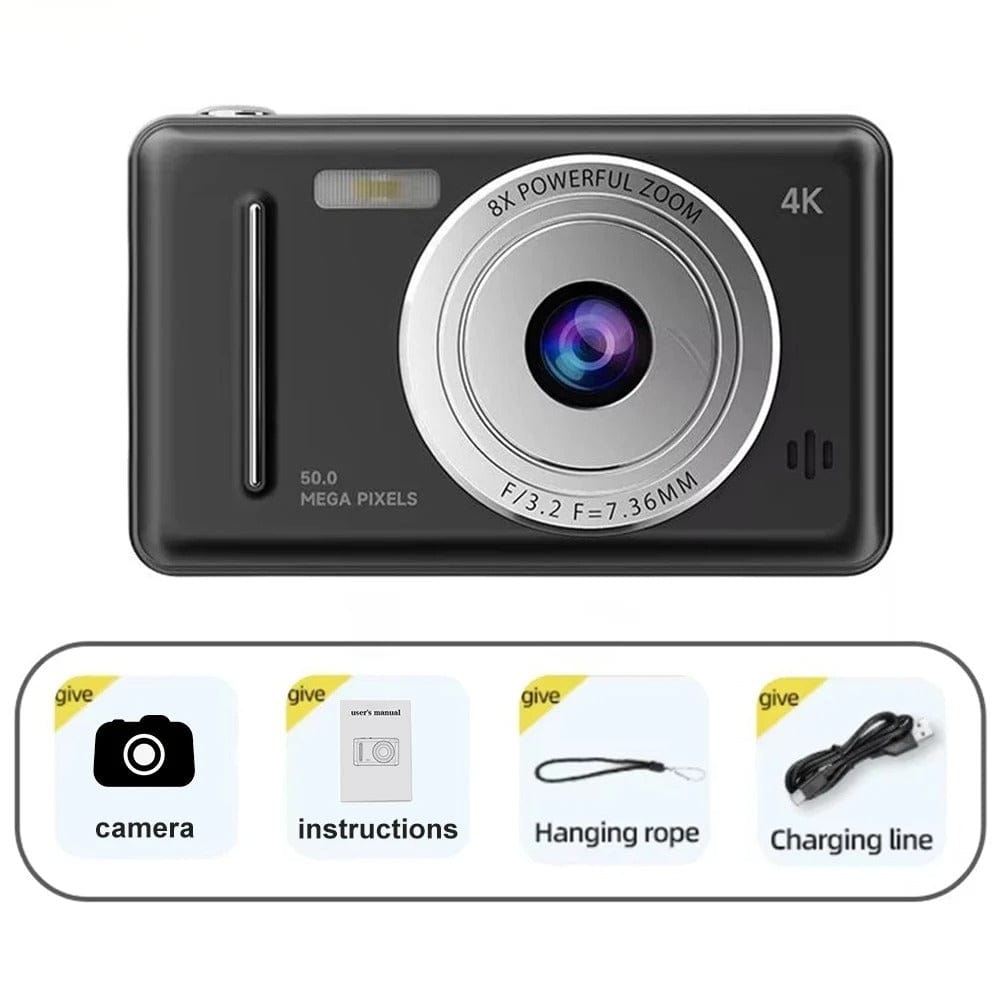 Zarriver Noir Appareil photo compact | Ultra HD Premium