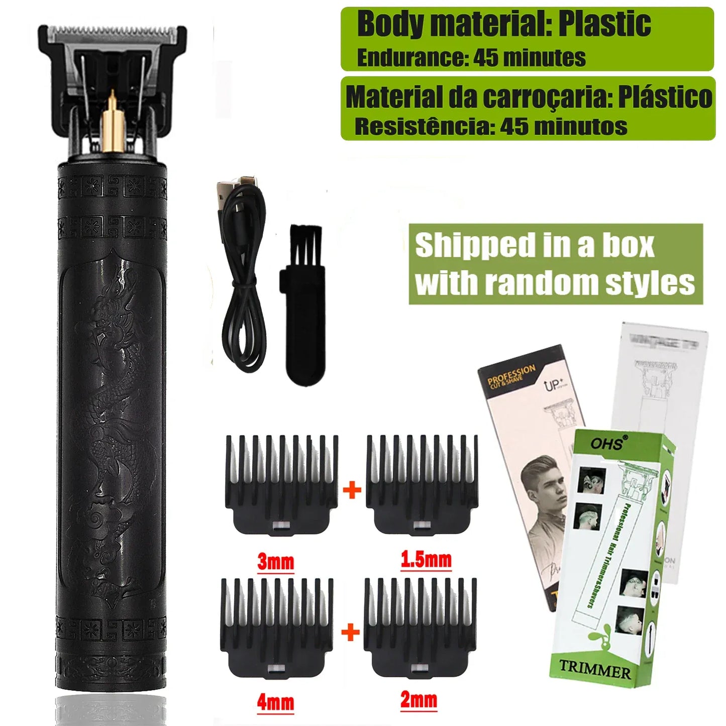 Zarriver OHS H1 DRAGON T9 Hair Clipper Repair Beard Shaving Body Hair Trimmer Clippers Electric Machine Men Haircut Machine 0mm Barber Shaver