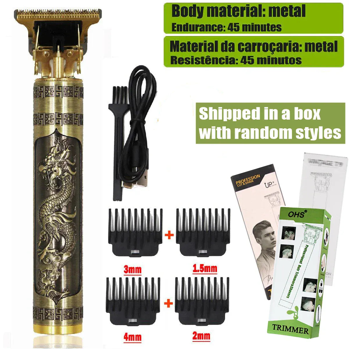 Zarriver OHS S1 DRAGON T9 Hair Clipper Repair Beard Shaving Body Hair Trimmer Clippers Electric Machine Men Haircut Machine 0mm Barber Shaver