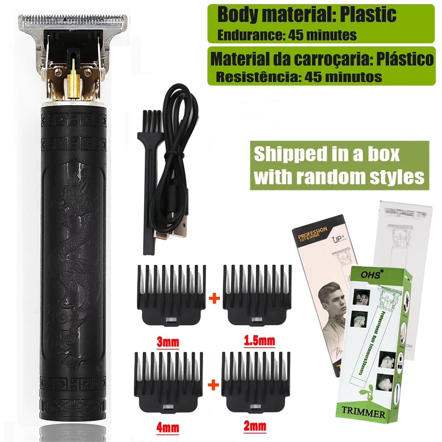 Zarriver OHS X1 DRAGON T9 Hair Clipper Repair Beard Shaving Body Hair Trimmer Clippers Electric Machine Men Haircut Machine 0mm Barber Shaver
