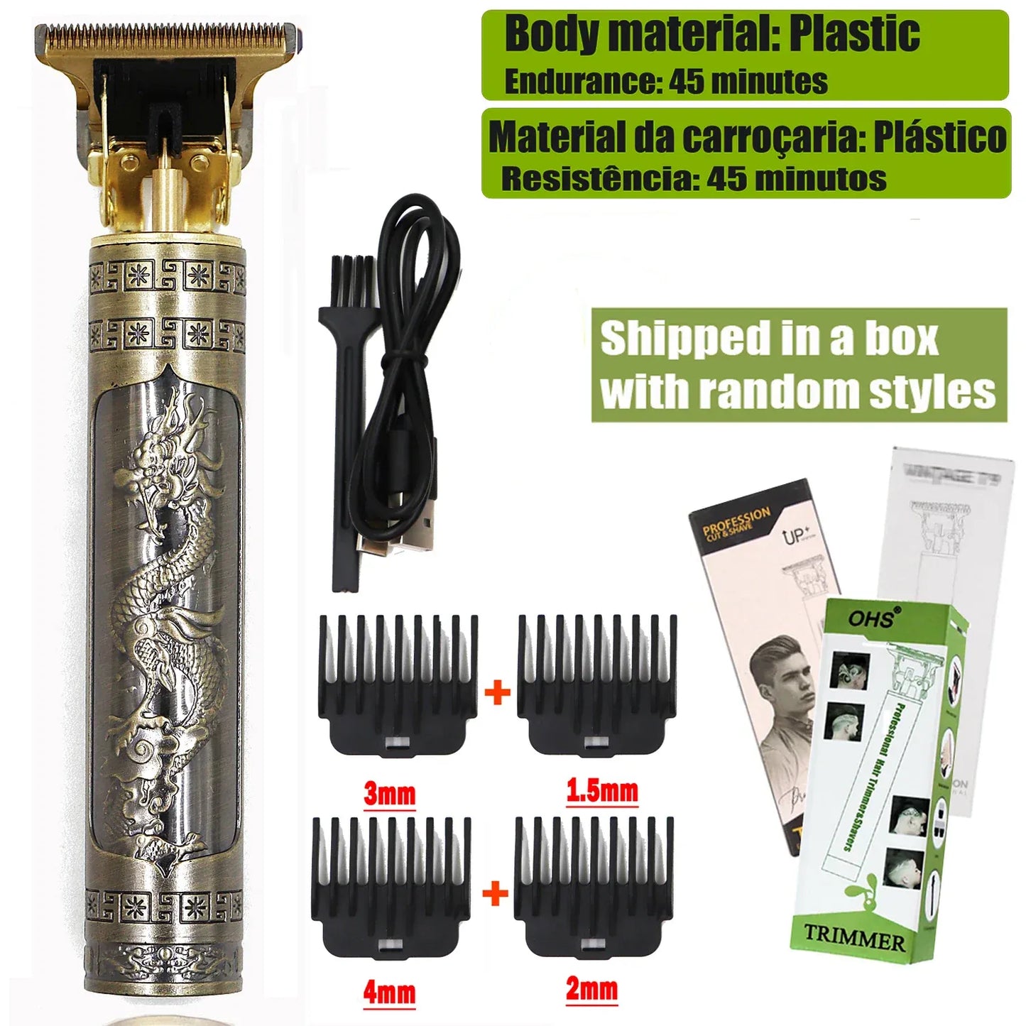 Zarriver OHS X2 DRAGON T9 Hair Clipper Repair Beard Shaving Body Hair Trimmer Clippers Electric Machine Men Haircut Machine 0mm Barber Shaver