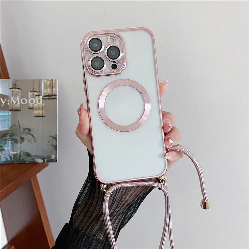 Zarriver Pink / Case & Strap / For iPhone 17 Pro Coque transparente iPhone16 et iPhone17 | UltraShield