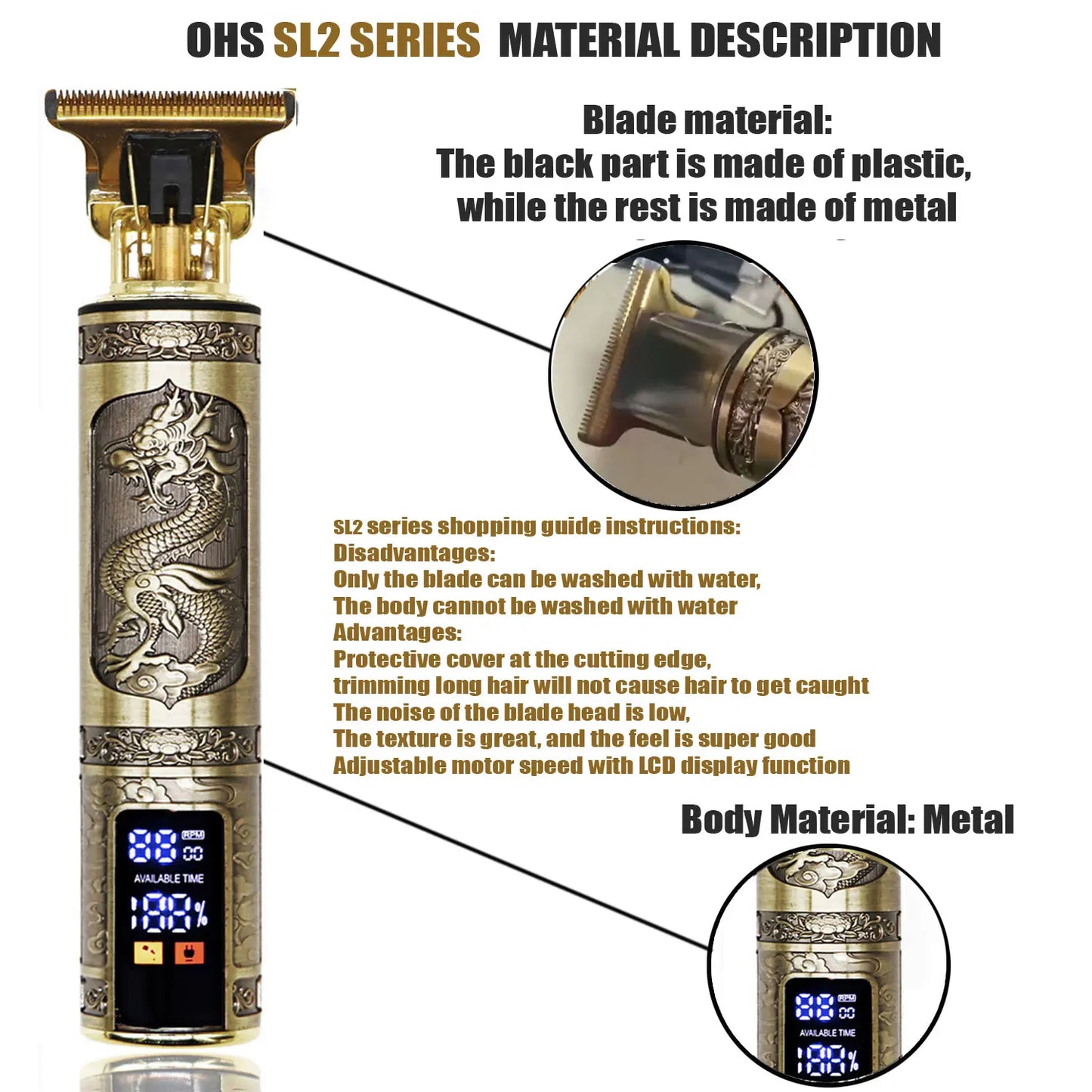 Zarriver T9 Hair Clipper Repair Beard Shaving Body Hair Trimmer Clippers Electric Machine Men Haircut Machine 0mm Barber Shaver