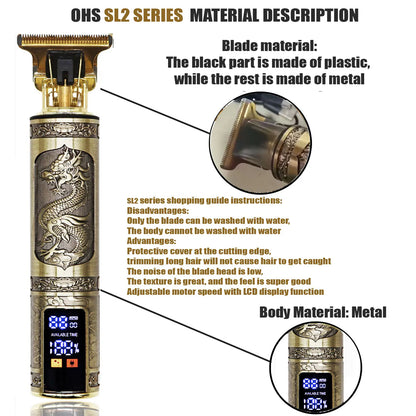 Zarriver T9 Hair Clipper Repair Beard Shaving Body Hair Trimmer Clippers Electric Machine Men Haircut Machine 0mm Barber Shaver