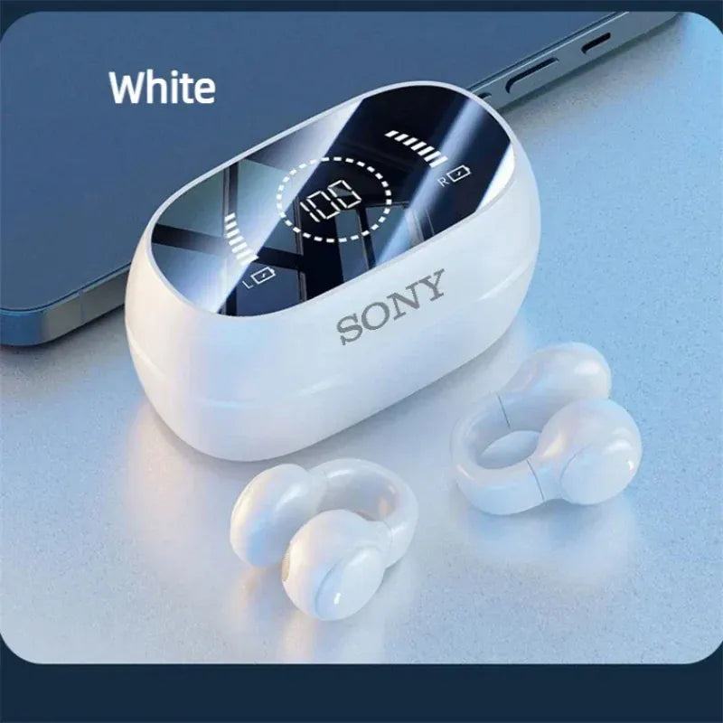 Zarriver WHITE Sony Wireless Earbuds Bluetooth Headset Charging Noise Reduction Earphones Bone Conduction Headphones Cable Sport With Mic free